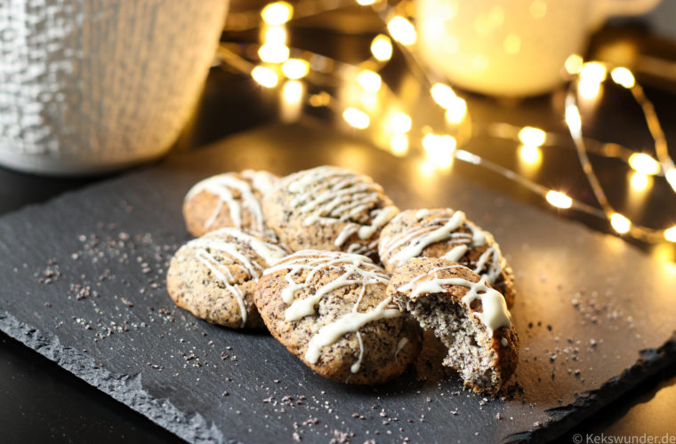 Mohnkekse mit weißer Schokolade