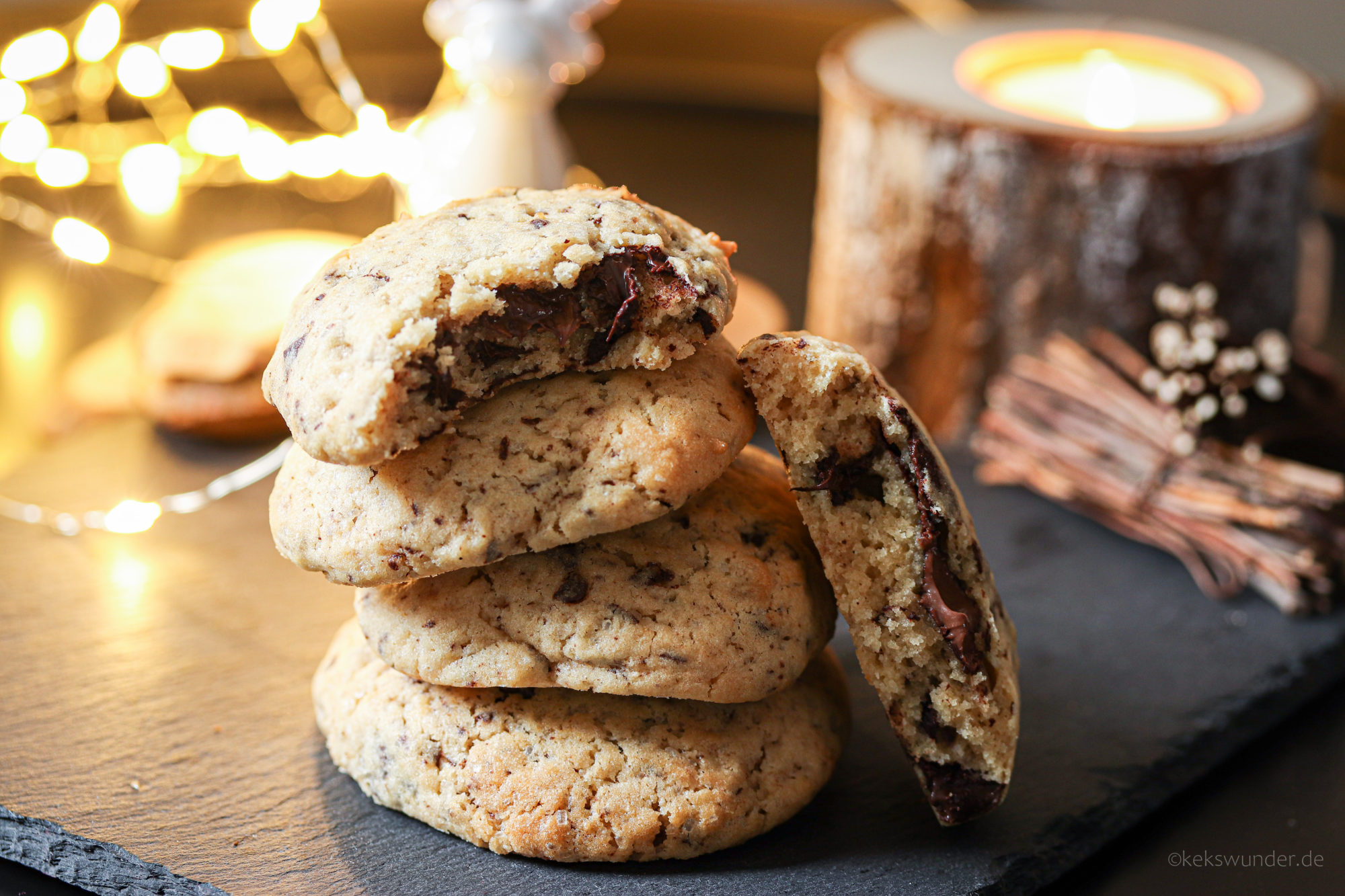 Kekse mit Nutellafüllung Nugat Schokodrops